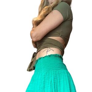 Vintage cropped wrap top Italy